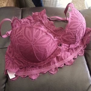 PINK Maroon "date racerback" bra